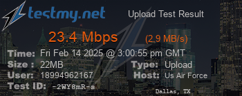 Speed Test Result