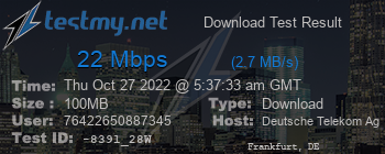 Speed Test Result