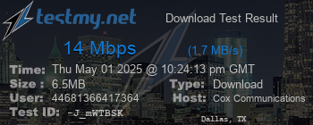 Speed Test Result