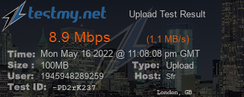 Speed Test Result