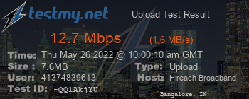 Speed Test Result