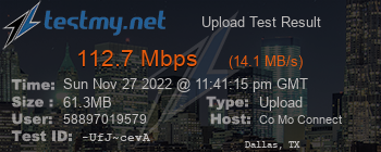 Speed Test Result