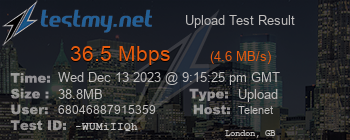 Speed Test Result