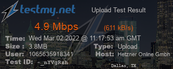 Speed Test Result