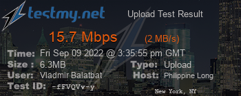 Speed Test Result