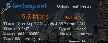 Speed Test Result