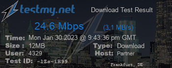 Speed Test Result