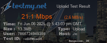Speed Test Result