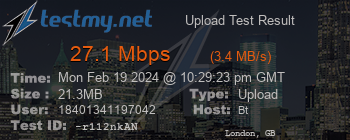 Speed Test Result