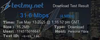 Speed Test Result