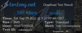 Speed Test Result