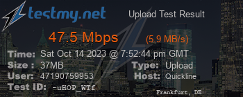 Speed Test Result