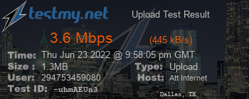 Speed Test Result