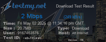 Speed Test Result
