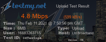 Speed Test Result