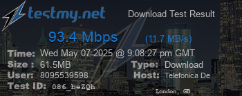 Speed Test Result