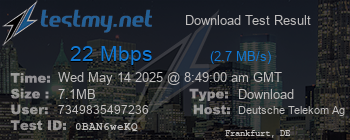 Speed Test Result
