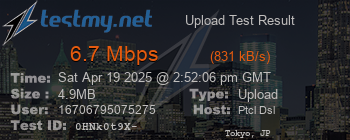 Speed Test Result