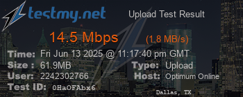 Speed Test Result