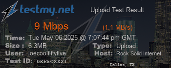 Speed Test Result