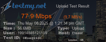 Speed Test Result