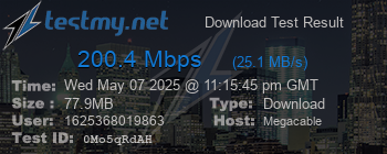 Speed Test Result