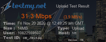 Speed Test Result