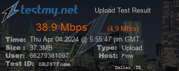 Speed Test Result