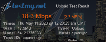 Speed Test Result