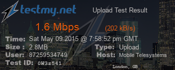 Speed Test Result