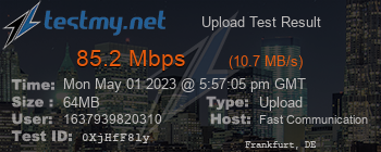 Speed Test Result