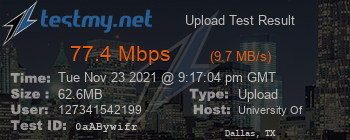 Speed Test Result