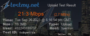 Speed Test Result