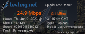 Speed Test Result