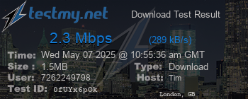 Speed Test Result