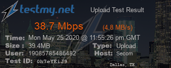 Speed Test Result