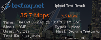 Speed Test Result