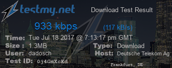 Speed Test Result