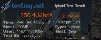 Speed Test Result