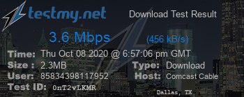 Speed Test Result