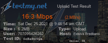 Speed Test Result