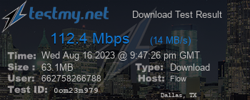 Speed Test Result