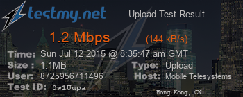Speed Test Result
