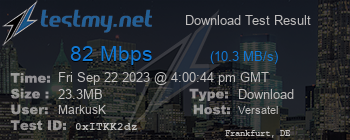 Speed Test Result