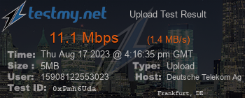 Speed Test Result