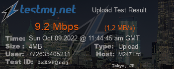 Speed Test Result