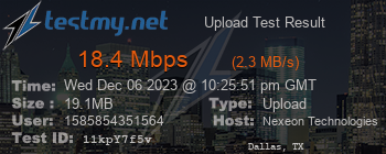 Speed Test Result