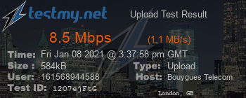 Speed Test Result