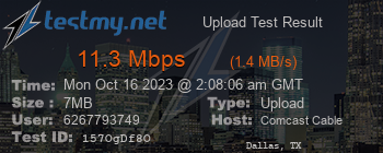 Speed Test Result