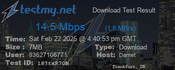 Speed Test Result